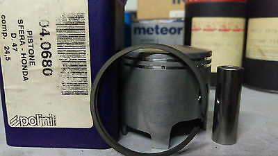 PISTONE POLINI PIAGGIO SFERA HONDA Ø 47 comp 24,5 SPIN SPINOTTO FASCE COMPLETO
