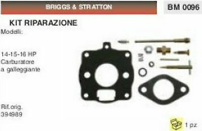394989 KIT RIPARAZIONE membrane CARBURATORE BRIGGS & STRATTON 14 15 16 HP CV