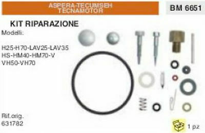 KIT RIPARAZIONE CARBURATORE ASPERA TECUMSEH TECNAMOTOR H25 H70 LAV25 LAV35 HS HM