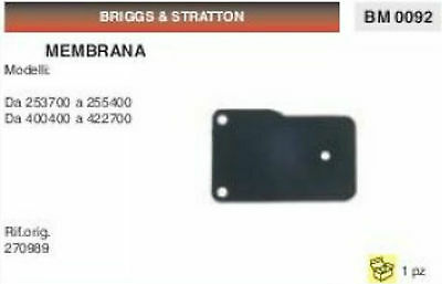 270989 MEMBRANE membrana CARBURATORE BRIGGS & STRATTON model da 253700 a 422700
