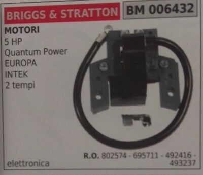 802574 BOBINA ELETTRONICA MOTORE BRIGGS & STRATTON 5 HP QUANTUM EUROPA INTEK 2T