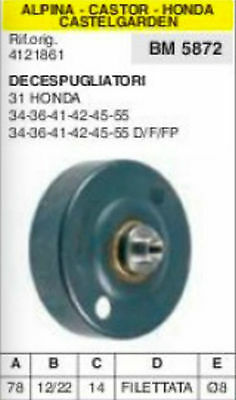 FRIZIONE DECESPUGLIATORE ALPINA CASTOR HONDA CASTELGARDEN 34 36 41 42 45 55 Ø 8
