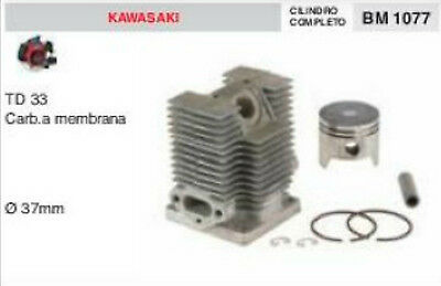 CILINDRO E PISTONE DECESPUGLIATORE KAWASAKI TD33 TD 33 Ø 37 mm carb a membrana