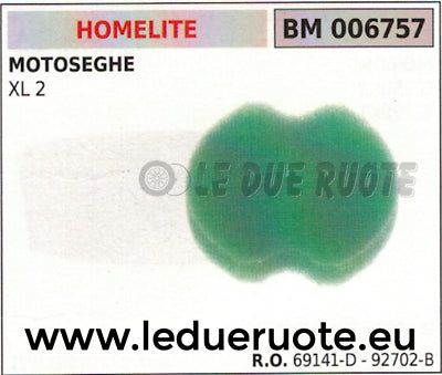 9702B 69141D SPUGNA FILTRO ARIA MOTOSEGA HOMELITE XL 2