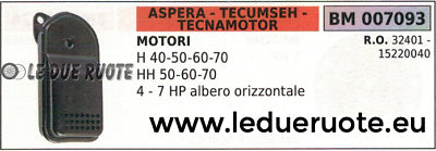 32401 MARMITTA MOTORE ASPERA TECUMSEH TECNAMOTOR H 40 50 60 70 HH 50 60 70 4-7HP
