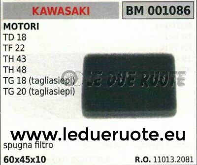 1101302081 SPUGNA FILTRO ARIA KAWASAKI TD18 TF22 TG18 TG20 TH43 TH48 60x45x10