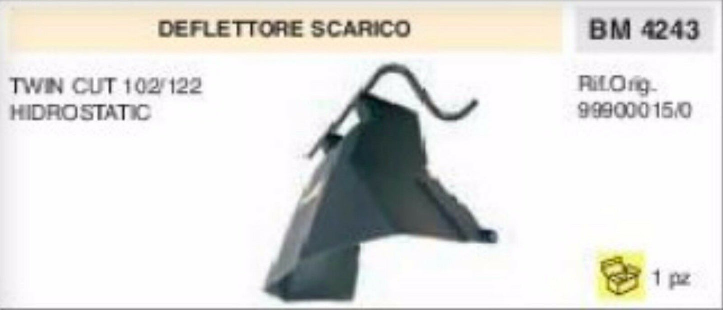 999000150 DEFLETTORE SCARICO TRATTORINO RASAERBA TWIN CUT 102 122 HIDROSTATIC