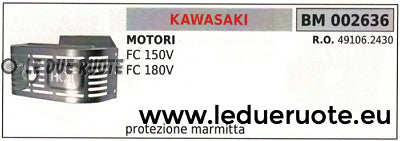 491062430 PROTEZIONE RIPARO MARMITTA SCARICO MOTORE KAWASAKI FC 150V 180V