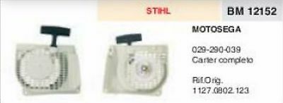 1127.0802.123 CARTER AVVIAMENTO COMPLETO MOTOSEGA STIHL SERIE 029 290 039