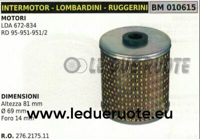 276217511 FILTRO OLIO INTERMOTOR RUGGERINI LOMBARDINI LDA 672 834 RD 95 951