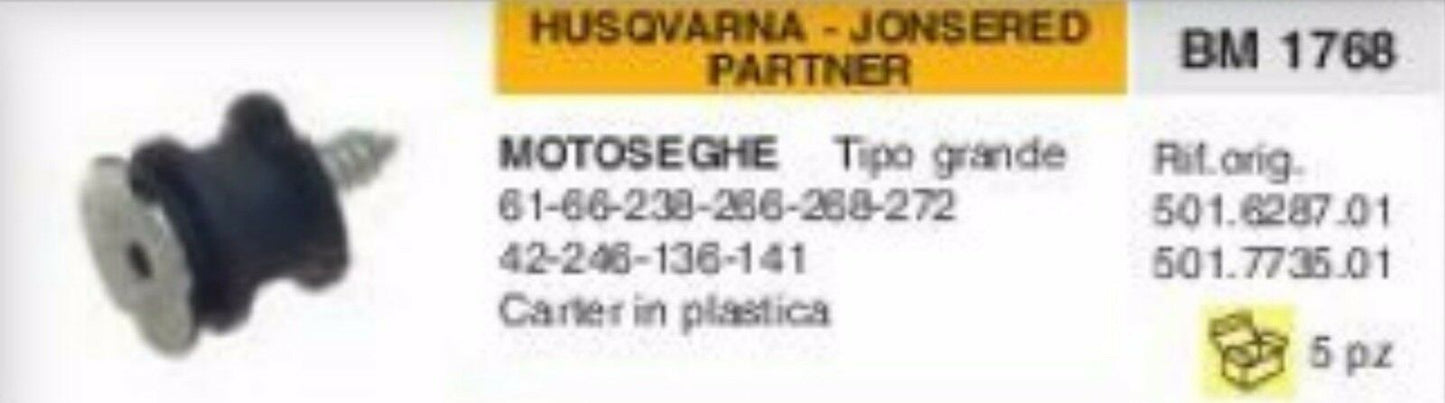501.6287.01 ANTIVIBRANTE MOTOSEGA HUSQVARNA PARTNER JONSERED 61 66 238 266 268