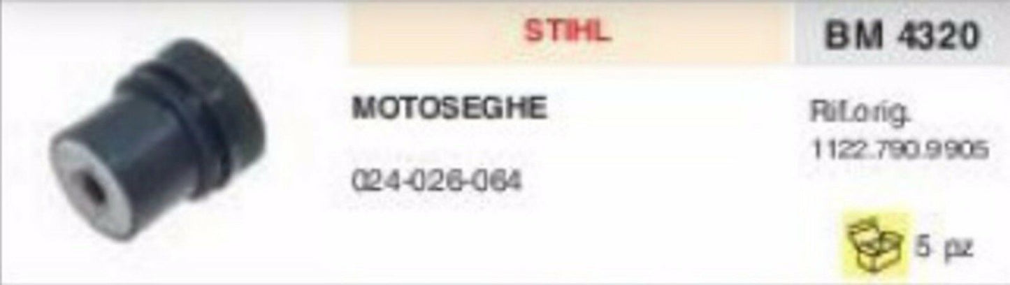 1122.790.9905 ANTIVIBRANTE MOTOSEGA STIHL 024 026 064 vibrazioni gommino