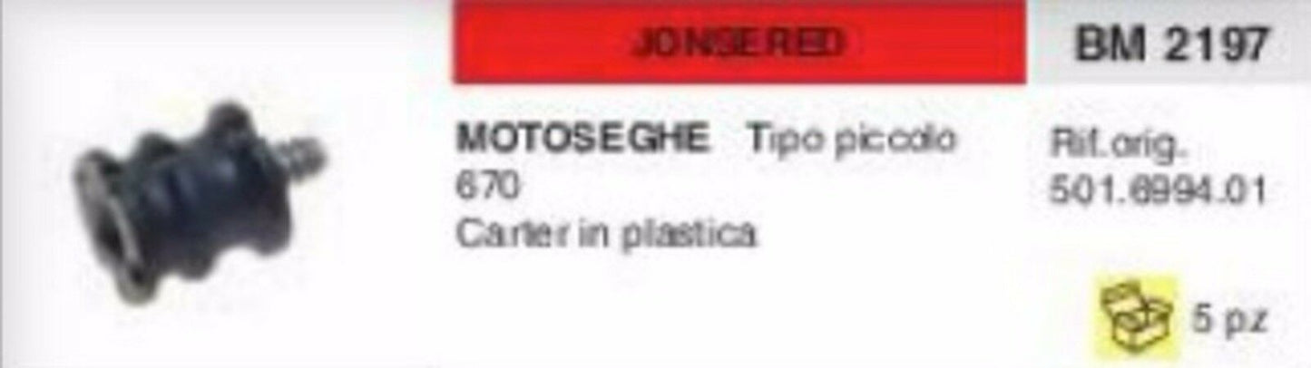 501.6994.01 ANTIVIBRANTE MOTOSEGA JONSERED 670 CARTER IN PLASTICA anti vibrazion