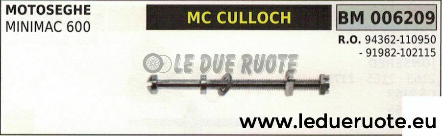 94362 110905 91982 102115 TENDICATENA TIRACATENA MOTOSEGA McCULLOCH MINIMAC 600