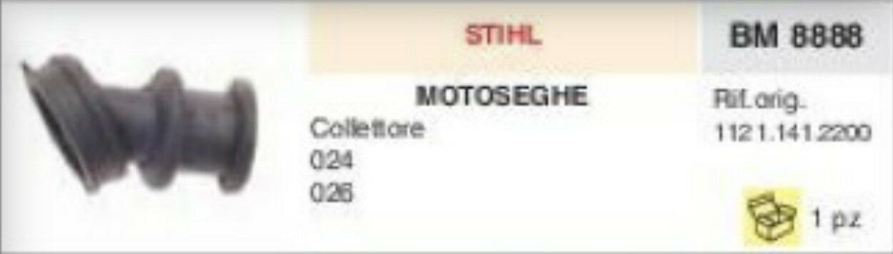 COLLETTORE ASPIRAZIONE FLANGIA TERMICA MOTOSEGA STIHL 0224 026 ADATTABILE