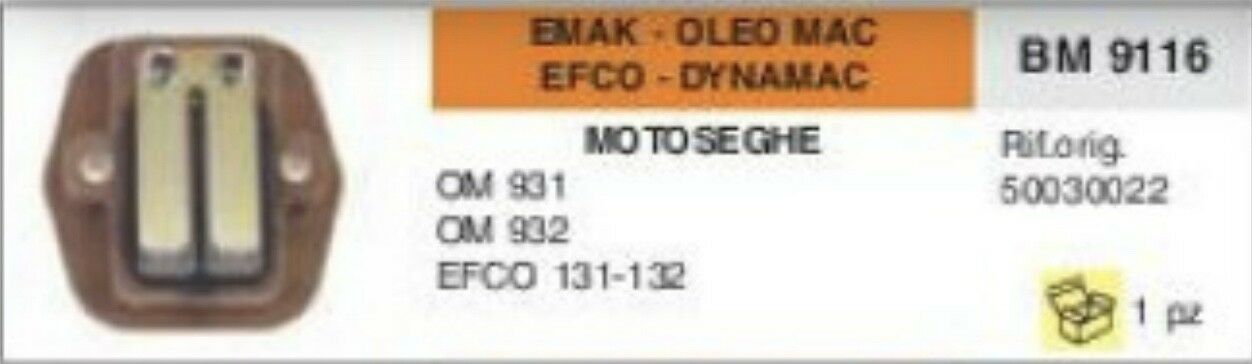 50030022 VALVOLA LAMELLARE MOTOSEGA EFCO 131 132 DYNAMAC OLEOMAC OM 931 932