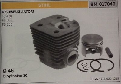 41160201215 CILINDRO E PISTONE COMPLETO DECESPUGLIATORE STIHL FS 420 500 550 Ø46