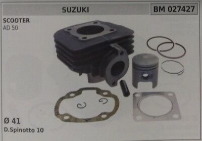 CILINDRO E PISTONE COMPLETO SCOOTER MOTO MOTORE SUZUKI AD 50 Ø 41