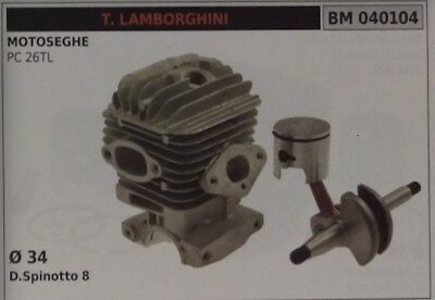 CILINDRO E PISTONE + ALBERO MOTORE COMPLETO MOTOSEGA LAMBORGHINI PC 326TL Ø 34