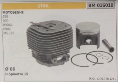 11060201211 CILINDRO E PISTONE COMPLETO MOTOSEGA STIHL 070 090 090AV 090G Ø 66