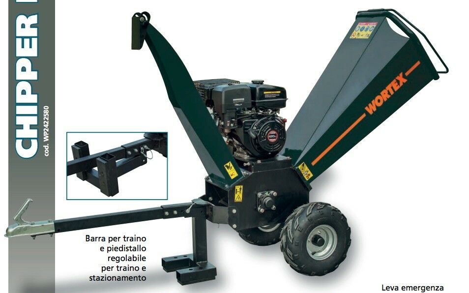 BIOTRITURATORE cippatore BENZINA WORTEX CHIPPER D420 L MOTORE LONCIN G 420 120mm