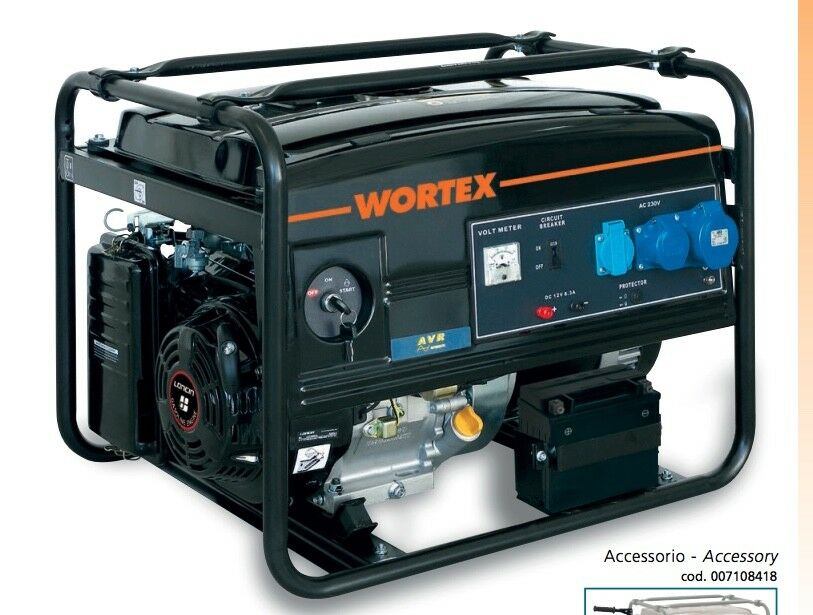 GENERATORE DI CORRENTE BENZINA gruppo elettrogeno 4T 337cc 4,5Kw 11HP WORTEX 500