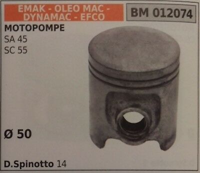 PISTONE COMPLETO MOTOPOMPA EMAK DYNAMAC EFCO OLEOMAC SA 45 SC 55 Ø 50