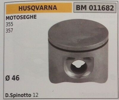 PISTONE COMPLETO DI SEGMENTI E SPIN MOTOSEGA HUSQVARNA 355 357 Ø 46