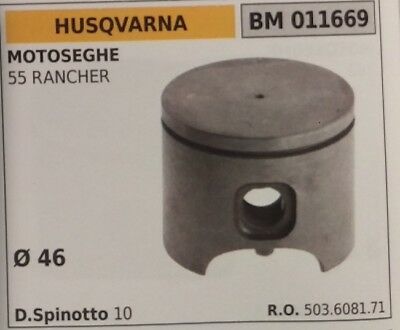 503608171 PISTONE COMPLETO DI SEGMENTI E SPIN MOTOSEGA HUSQVARNA 55 RANCHER Ø 46