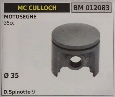 PISTONE COMPLETO SEGMENTI E SPIN DECESPUGLIATORE McCULLOCH 35cc Ø35