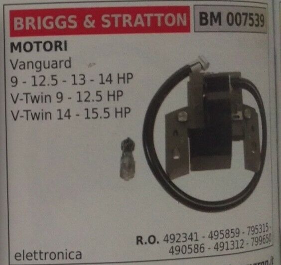 591459 ex 492341 BOBINA ELETTRONICA MOTORE BRIGGS & STRATTON VANGUARD 9 12.5 13 14 HP