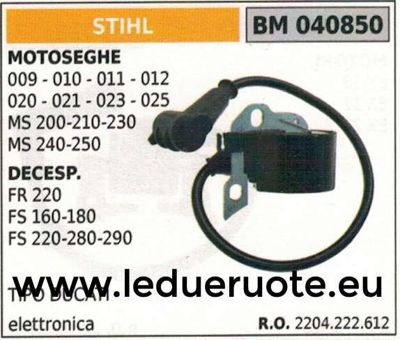 2204222612 BOBINA ELETTRONIC DECESPUGLIATORE STIHL FR 220 FS 160 180 220 280 290