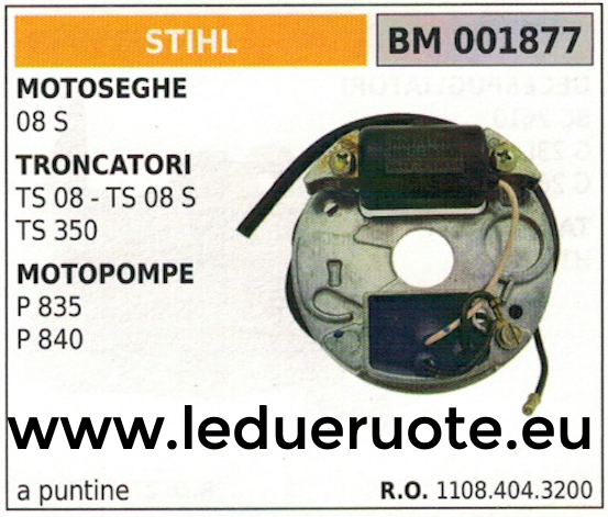 11084043200 BOBINA ACC A PUNTINE TRONCATORE TRONCATRICE STIHL TS 08 08S 350