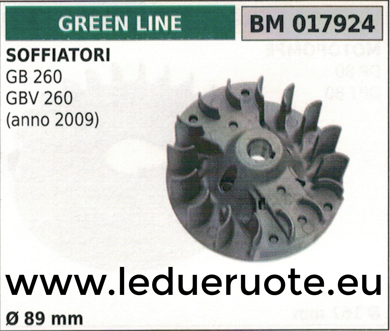 VOLANO MAGNETICO magnete ventola SOFFIATORE GREEN LINE GB GBV 260 2009 Ø89mm