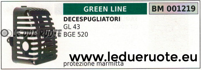 PROTEZIONE MARMITTA SILENZIATORE DECESPUGLIATORE GREENLINE GREENCUT GL43 BGE 520