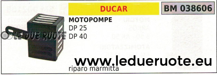 RIPARO SILENZIATORE MARMITTA SCARICO MOTOPOMPA POMPA IRRORATRICE DUCAR DP 25 40