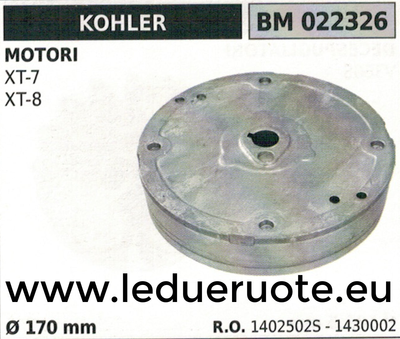 1402502S 1430002 VOLANO MAGNETICO magnete ventola MOTORE KOHLER XT-7 XT-8 Ø170