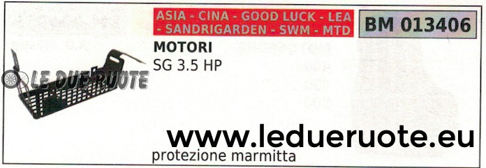 PROTEZIONE MARMITTA SCARICO MOTORE CINESE SANDRIGARDEN CINA ASIA LEA SG 3.5 HP