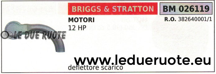 382640001 DEFLETTORE SILENZIATORE MARMITTA SCARICO MOTORE BRIGGS & STRATTON 12HP