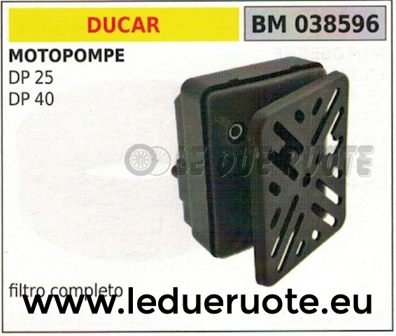 FILTRO ARIA COMPLETO MOTOPOMPA IRRIGAZIONE POMPA A SCOPPIO DUCAR DP 25 40