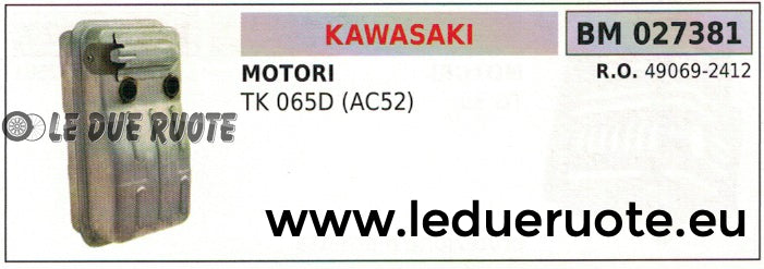 490692412 MARMITTA SCARICO SILENZIATORE ESPANSIONE MOTORE KAWASAKI TK 065D AC52
