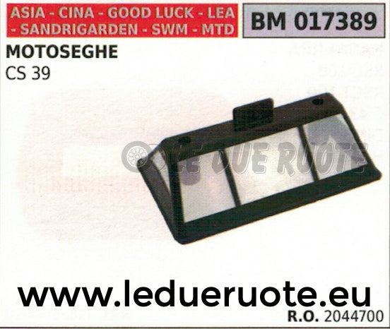 2044700 FILTRO ARIA MOTOSEGA ASIA CINA IMPORTAZIONE SANDRIGARDEN ETC CS 39