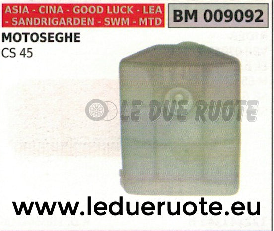 FILTRO ARIA MOTOSEGA ASIA CINA IMPORTAZIONE SANDRIGARDEN SWM MTD LEA CS 45