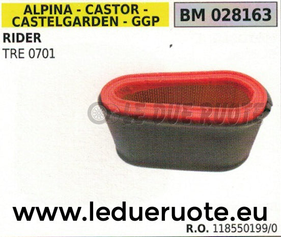118550199 FILTRO ARIA TRATTORINO RASAERBA TOSAERBA STIGA CASTELGARDEN TRE 0701