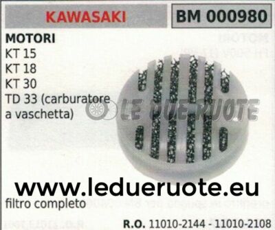 110102144 110102108 FILTRO ARIA COMPLETO MOTORE KAWASAKI KT 15 18 30 T