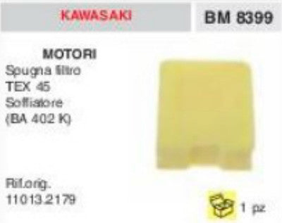 11013.2179 SPUGNA FILTRO ARIA MOTORE KAWASAKI TEX 45 SOFFIATORE BA402K