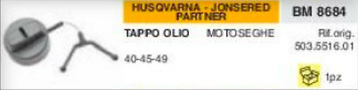 503551601 TAPPO OLIO BENZINA MOTOSEGA HUSQVARNA JONSERED PARTNER 40 45