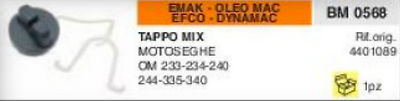 4401089 TAPPO MISCELA BENZINA MOTOSEGA OLEO MAC 233 234 240 244 335 34