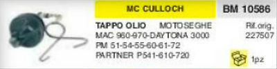 TAPPO OLIO MOTOSEGA McCULLOCH MAC 960 970 3000 51 54 55 60 61 72 541 6