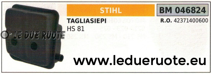 42371400600 MARMITTA SCARICO SILENZIATORE TOSASIEPI TAGLIASIEPE STIHL HS 81